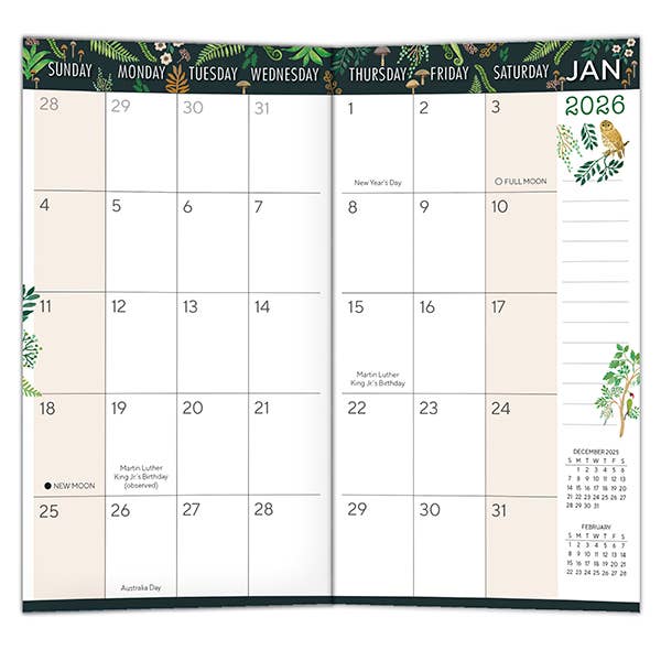 Woodland Mushrooms 2026 Two-Year-Plus Pocket Planner