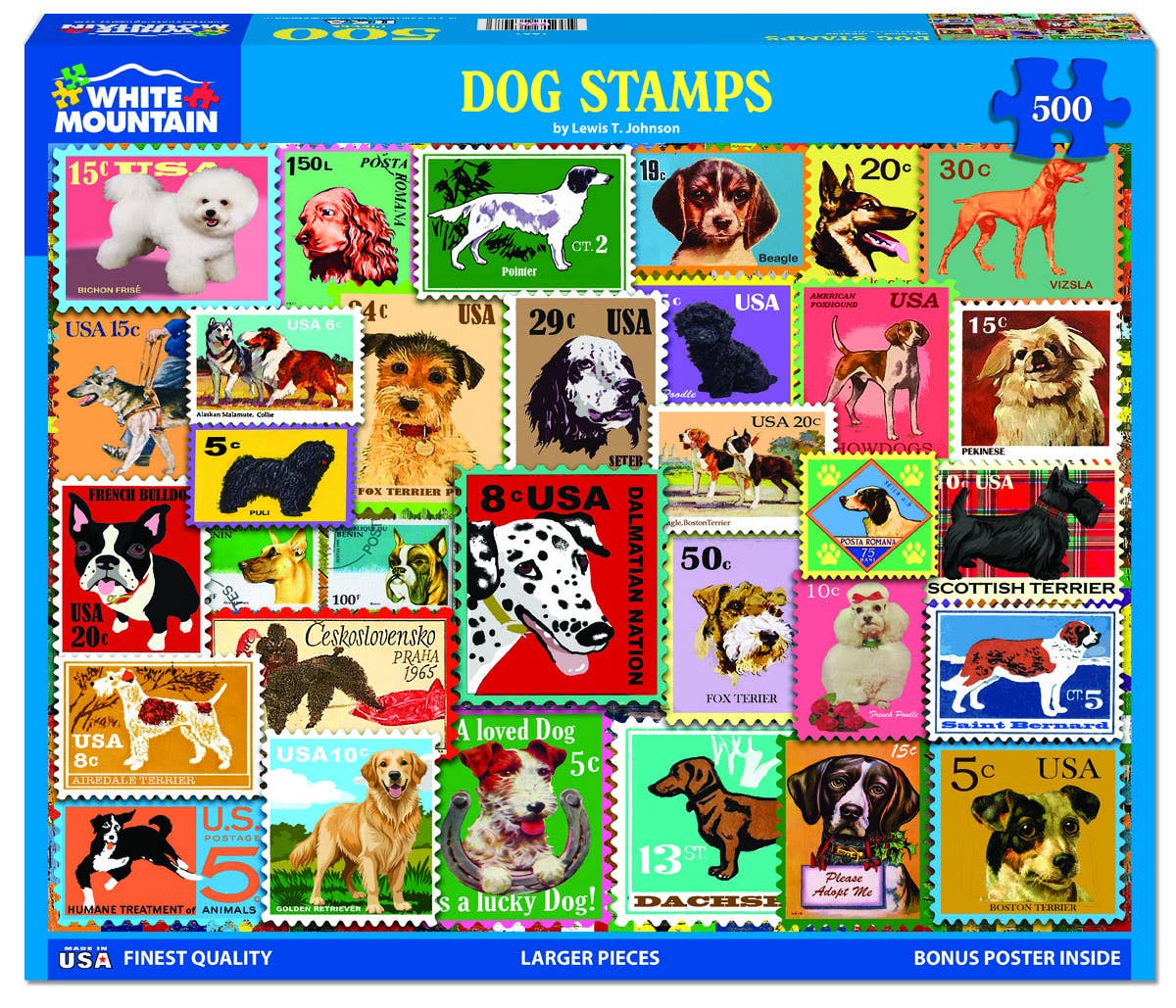 Dog Stamps - 500 Piece Jigsaw Puzzle
