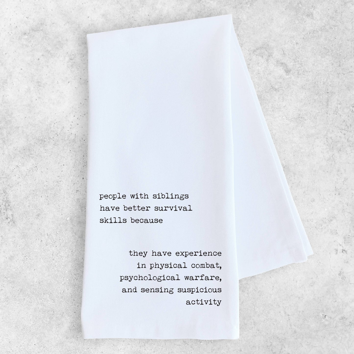 Sibling Survival Skills - Tea Towel