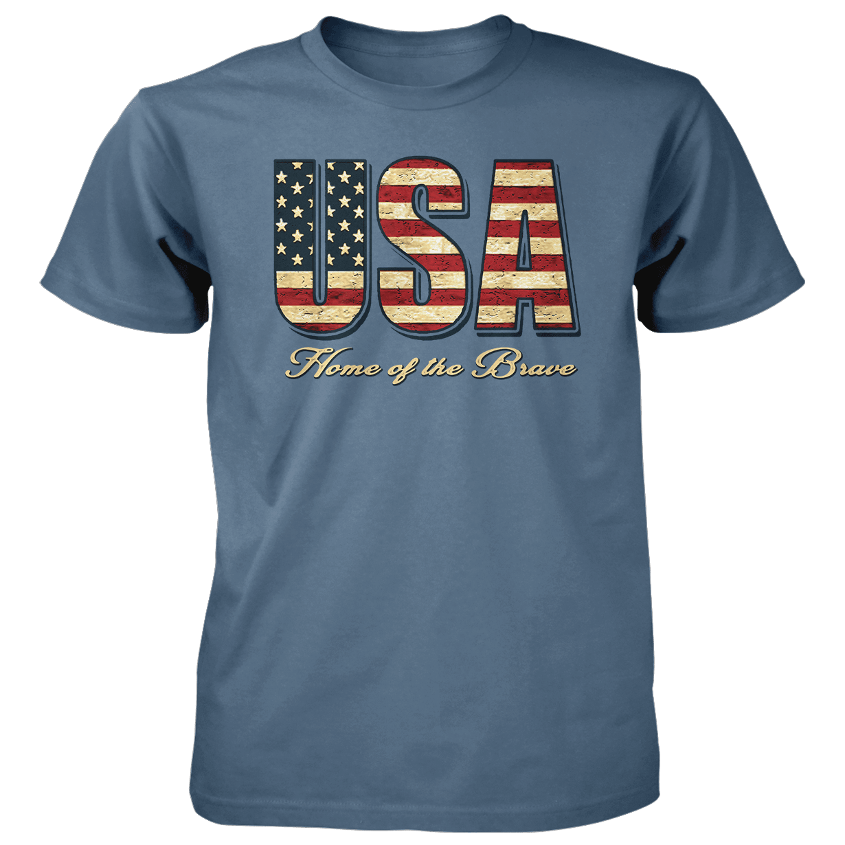Vintage Flag USA T-Shirt: Indigo Blue