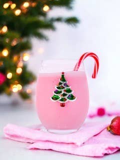 Christmas Tree Jeweled Stemless Wine Glass