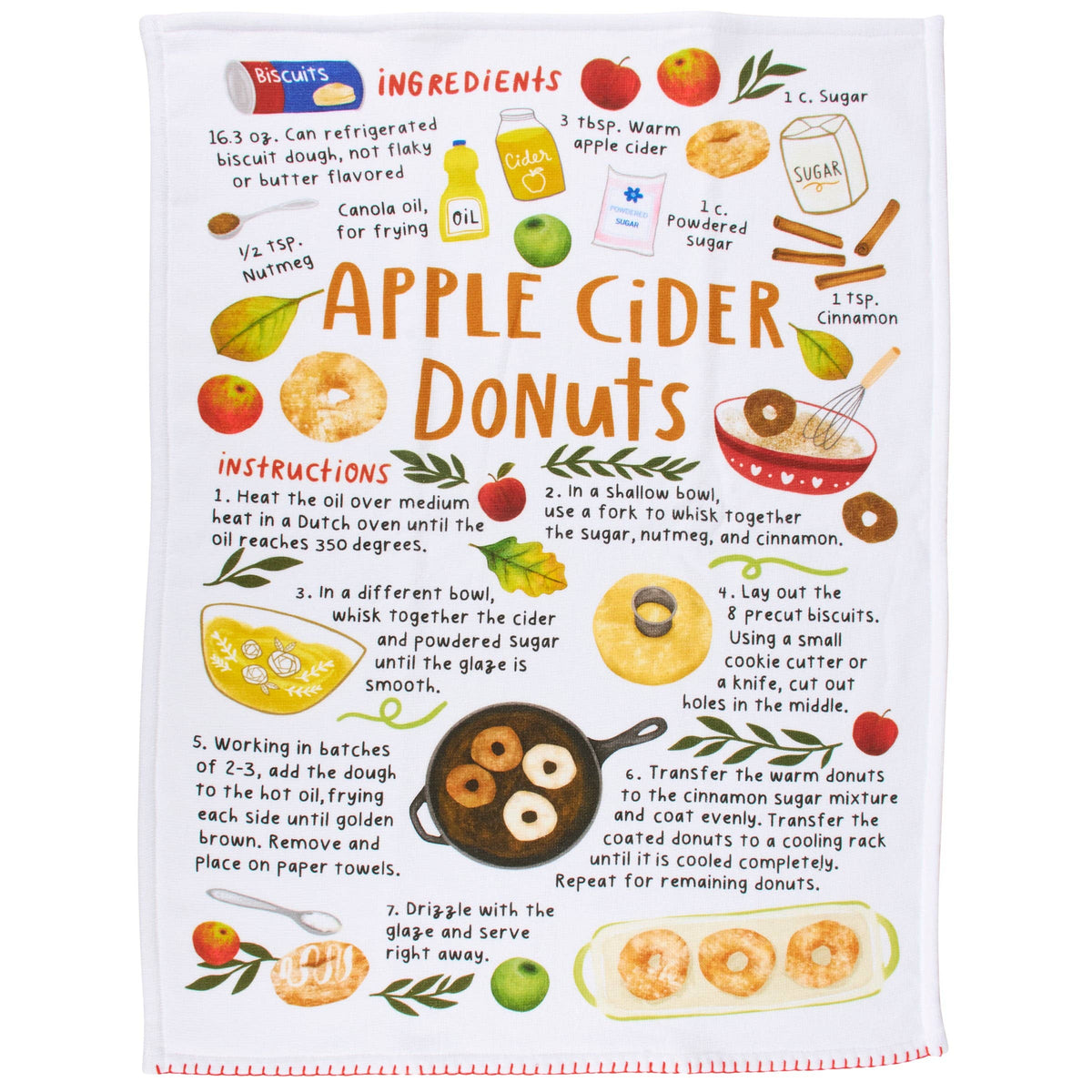 Apple Cider Donuts Recipe Kitchen Towel – Primitives by Kathy