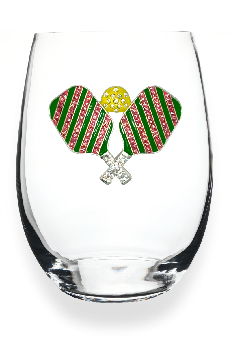 Pickleball with Paddles Stemless