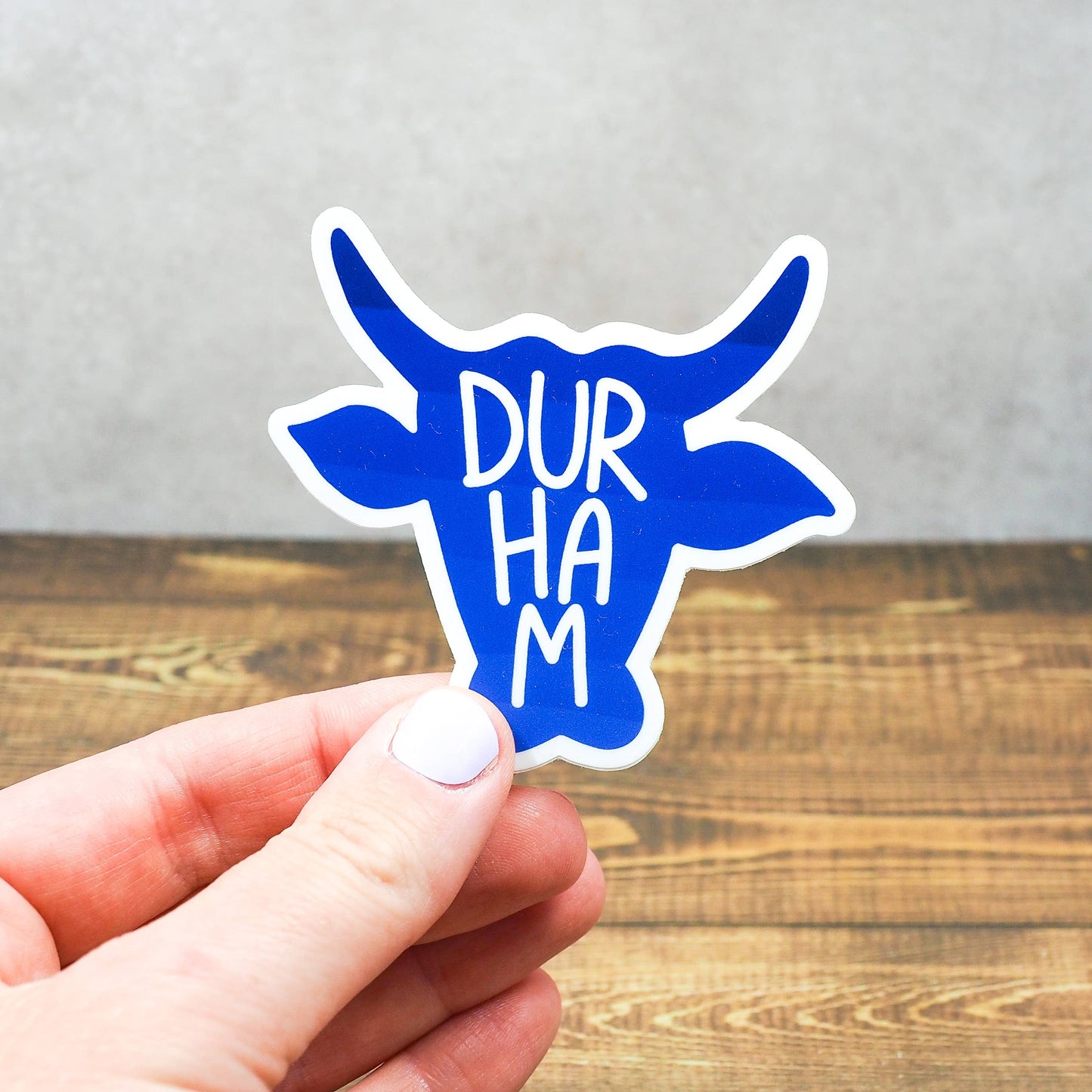 Durham Bull Sticker: Blue and White