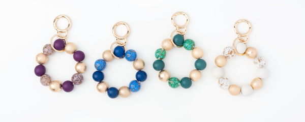 Metallic Bead Key Ring