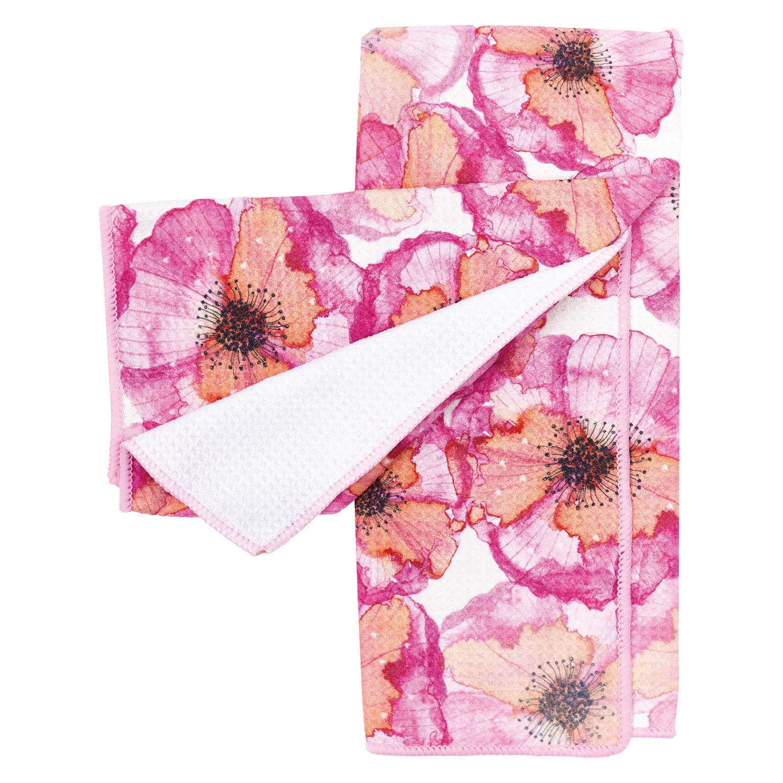 Chrysanthemum Flour Sack Towel - Floral Tea Towels - Pink