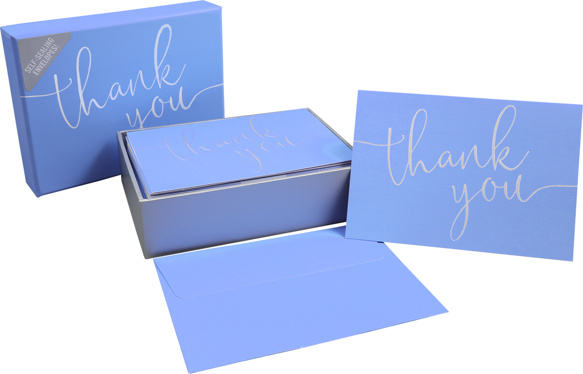 Periwinkle Thank You Notes – Boxed Note Cards