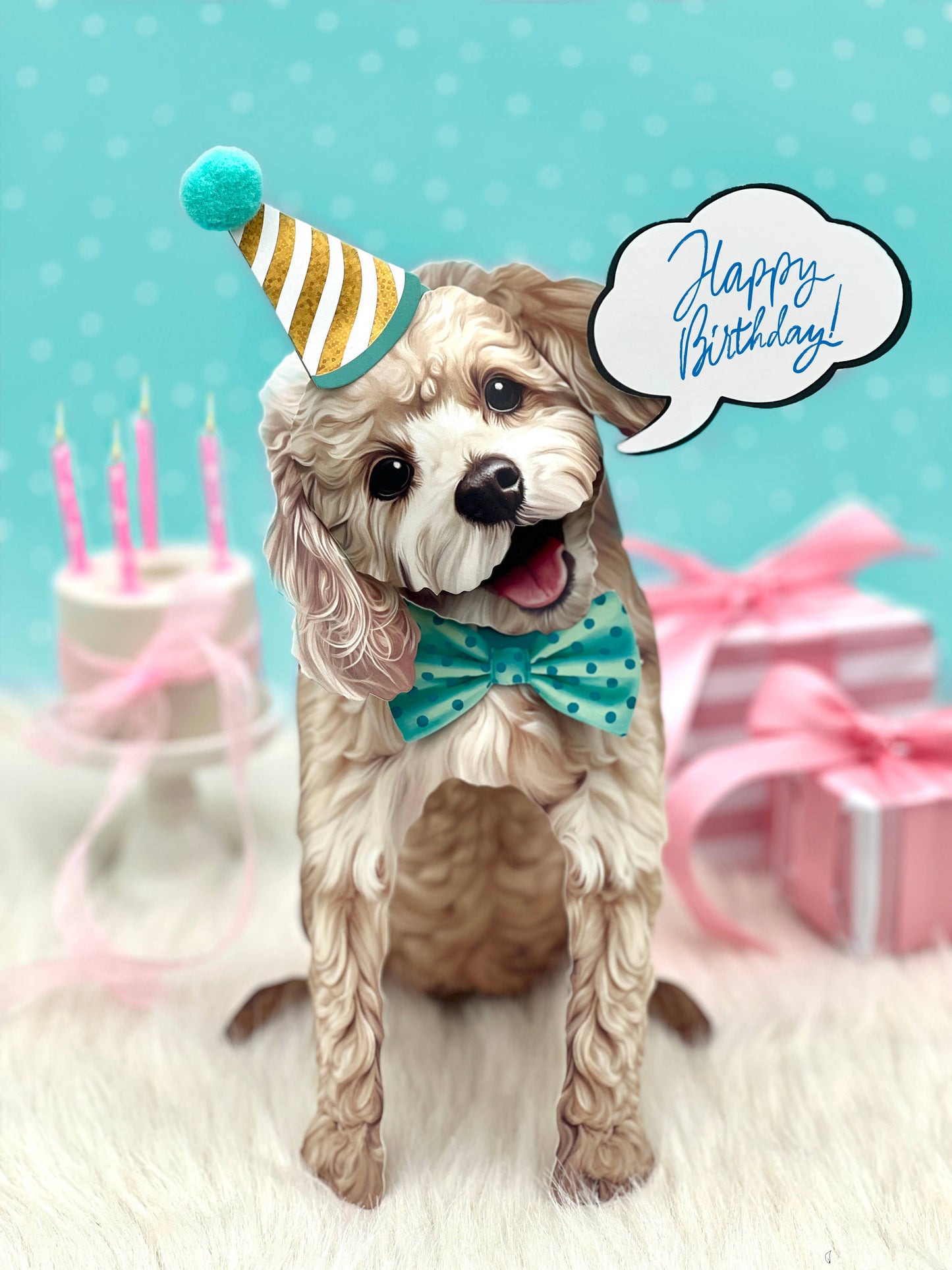 Poodle Pop Up Card