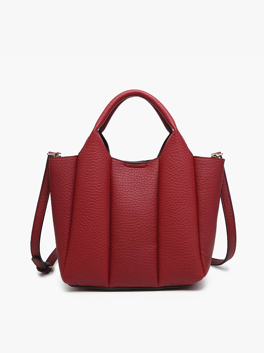 Maddox Paneled Satchel Bag – Long Strap |  Merlot