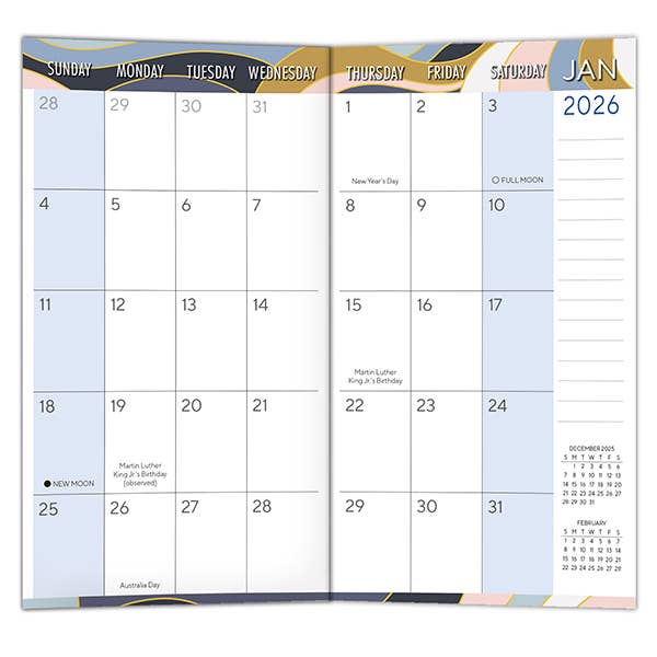 Swirly Waves 2026 Two-Year-Plus Pocket Planner