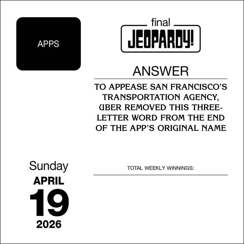 JEOPARDY! 2026 Day-to-Day Calendar by Sony