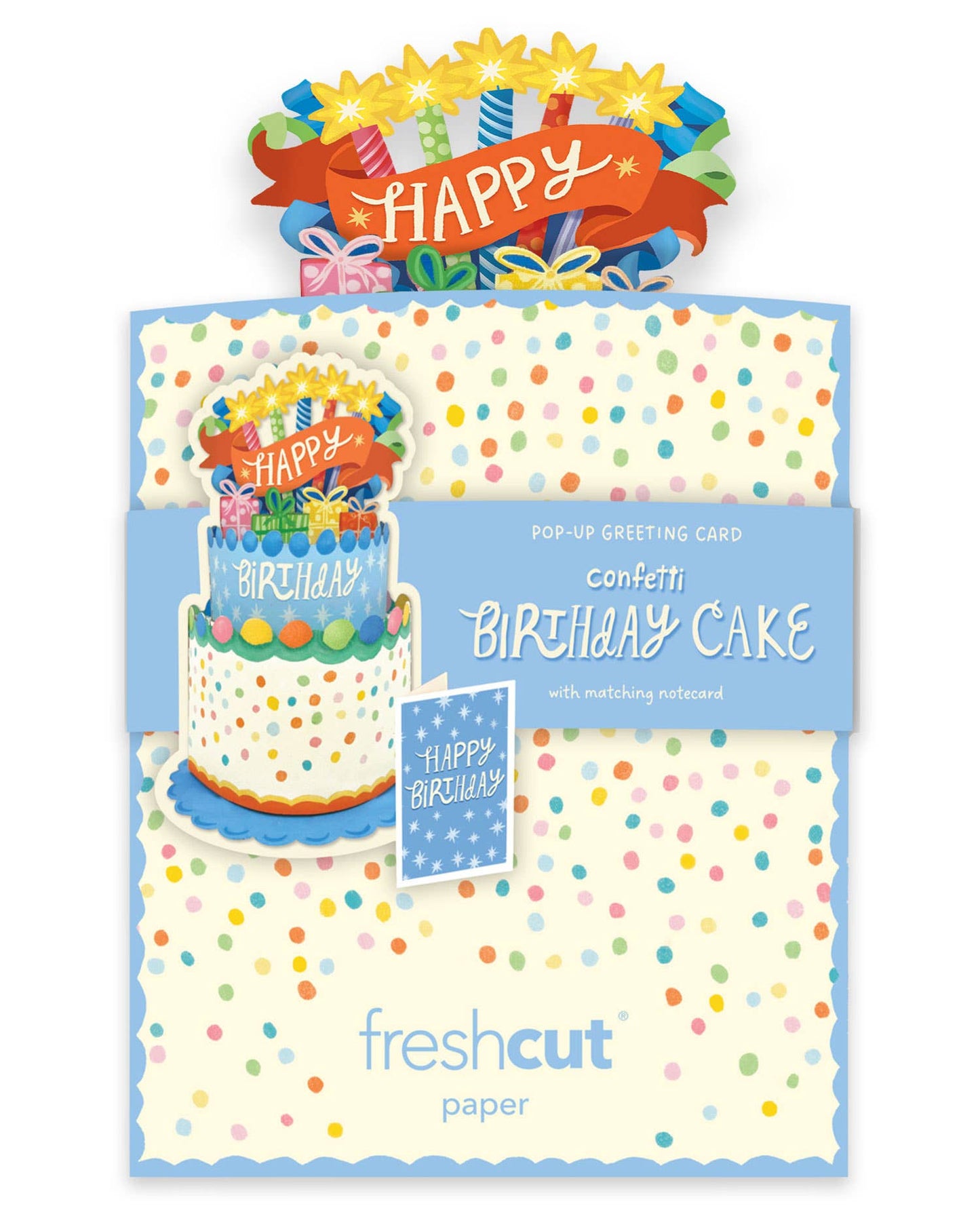 Mini Confetti Birthday Cake (10 Mini Pop-up Greeting Cards)