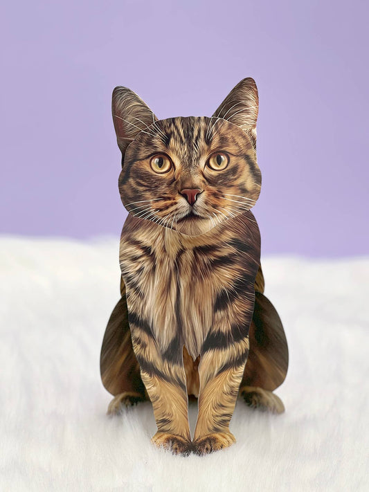 Brown Tabby Pop Up Card