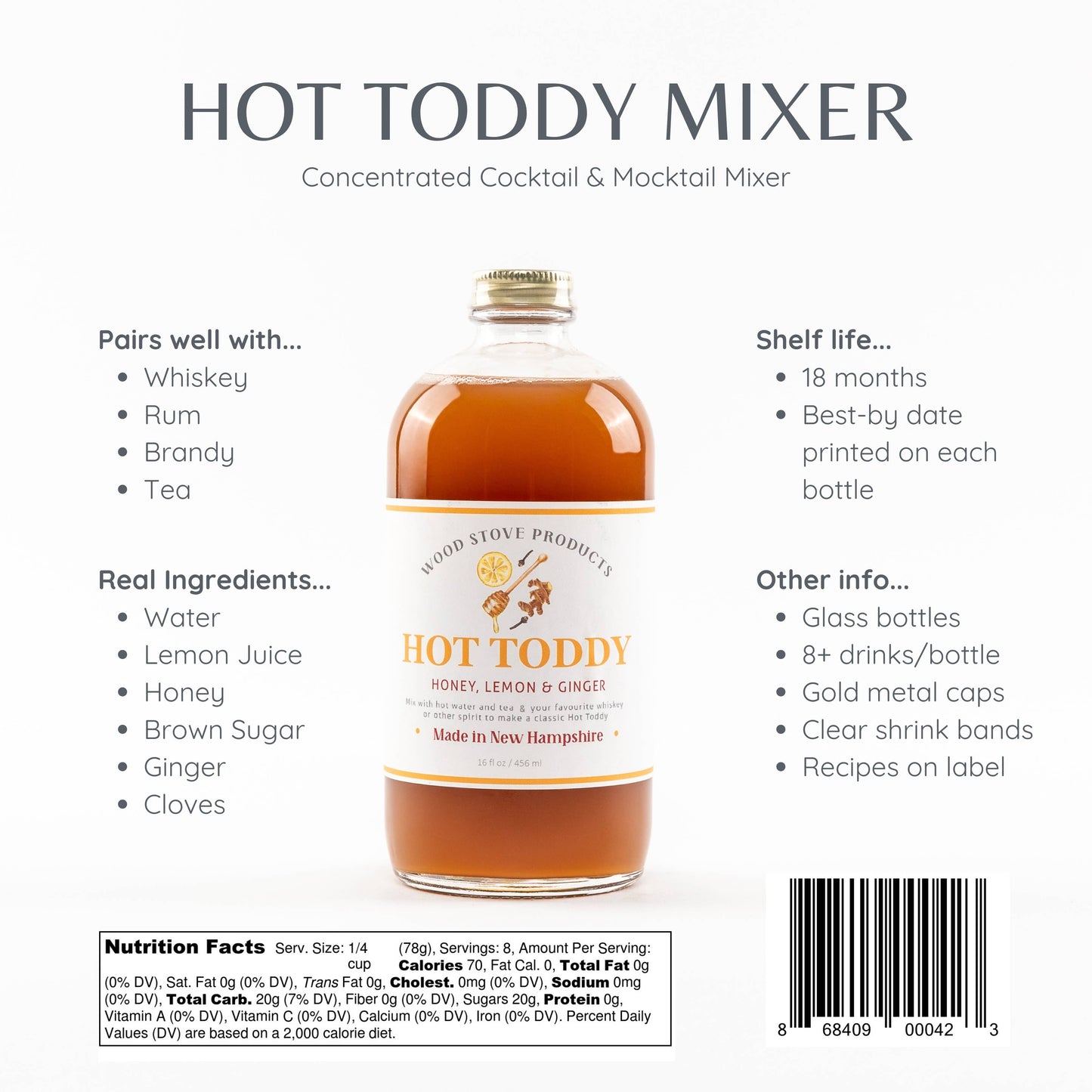 Hot Toddy Cocktail Mixer and Mocktail Mixer