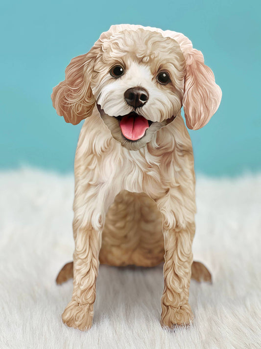 Poodle Pop Up Card