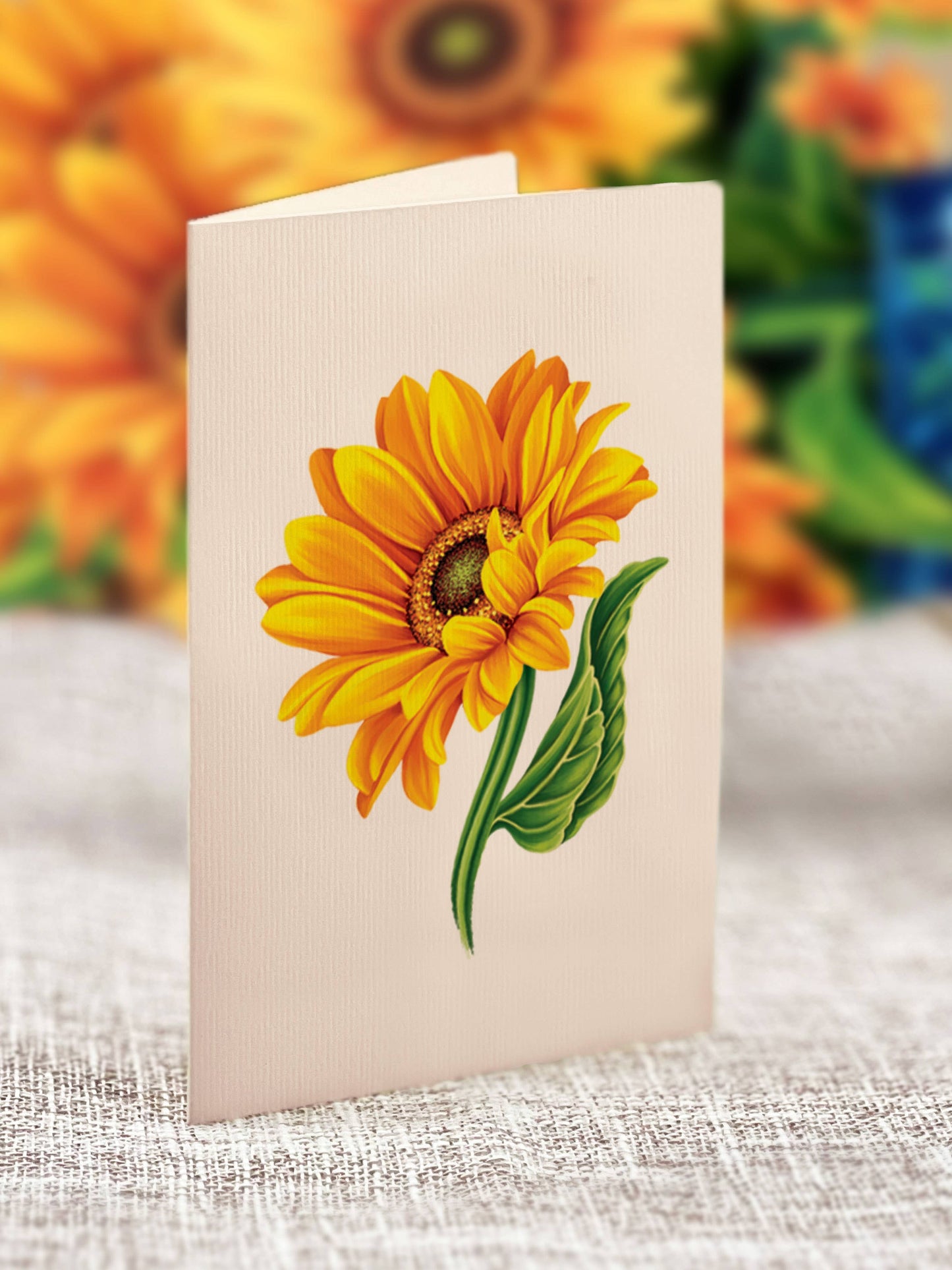 Sunflower (Updated Vase)  (8 Pop-up Greeting Cards)
