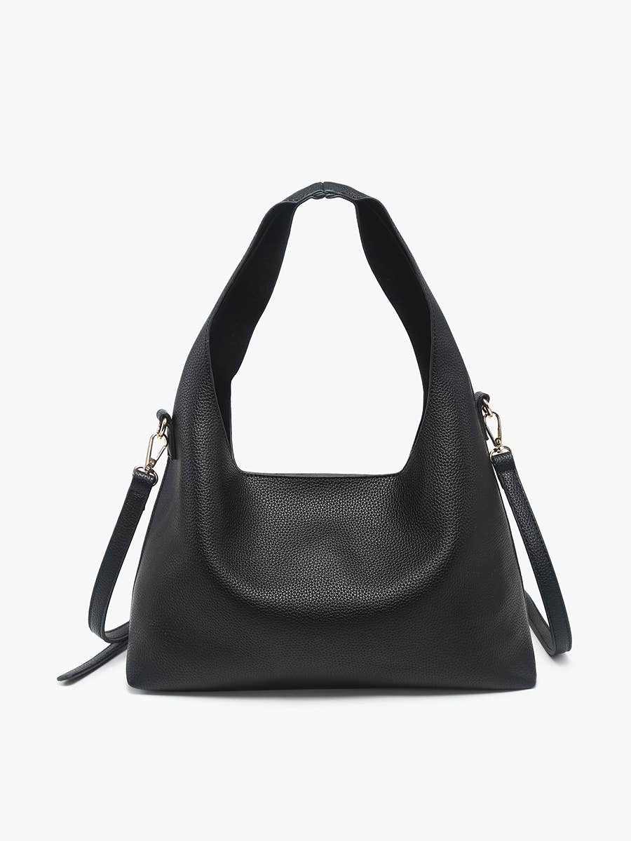 Adrianne Soft Hobo w/ Inner Bag | Black