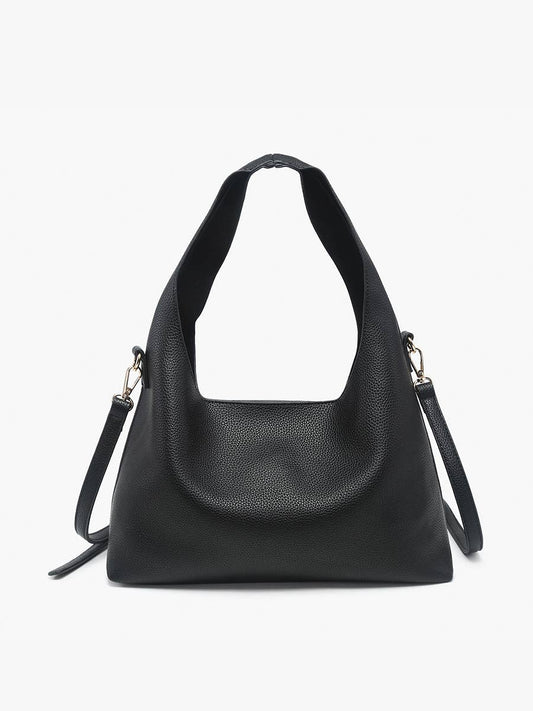 Adrianne Soft Hobo w/ Inner Bag | Black
