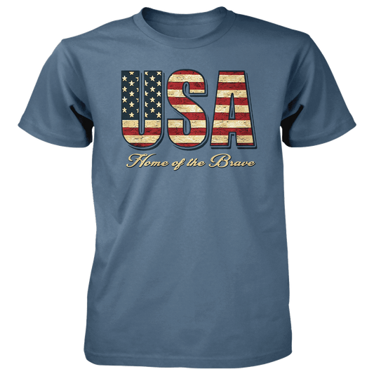 Vintage Flag USA T-Shirt: Indigo Blue