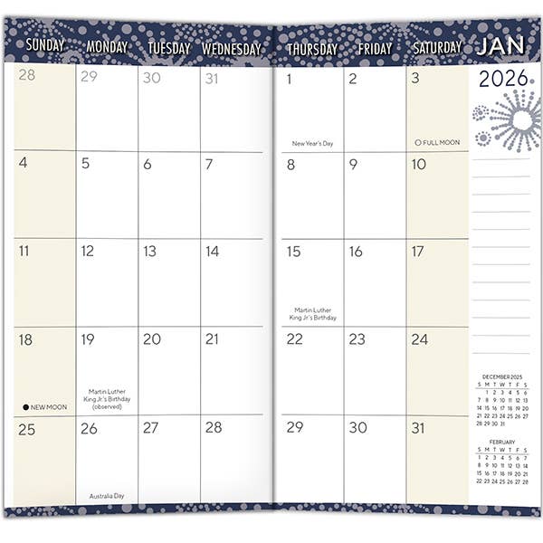 Indigo Urchins 2026 Two-Year-Plus Pocket Planner