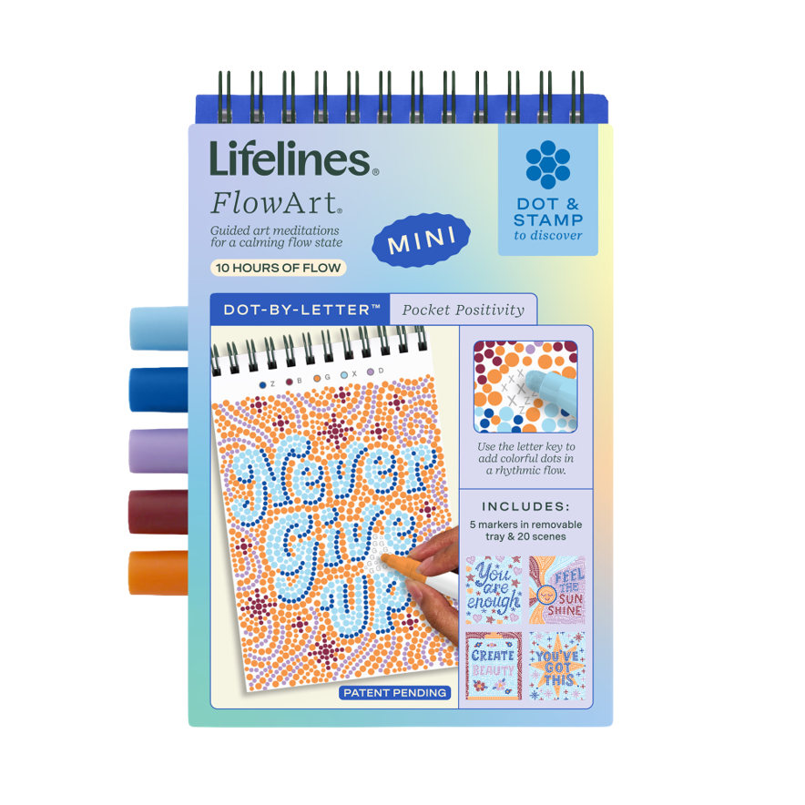 Lifelines FlowArt Mini Dot by Letter Pocket Positivity portable creative activity pad