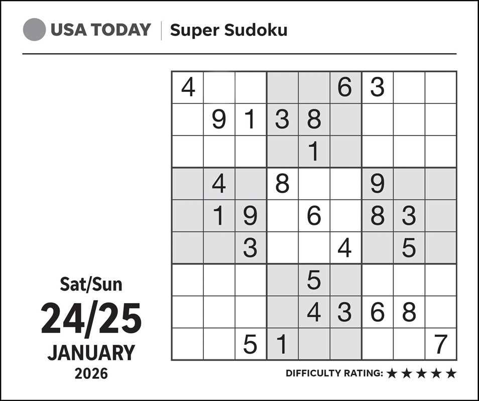 Sudoku 2026 Day-to-Day Calendar by USA TODAY