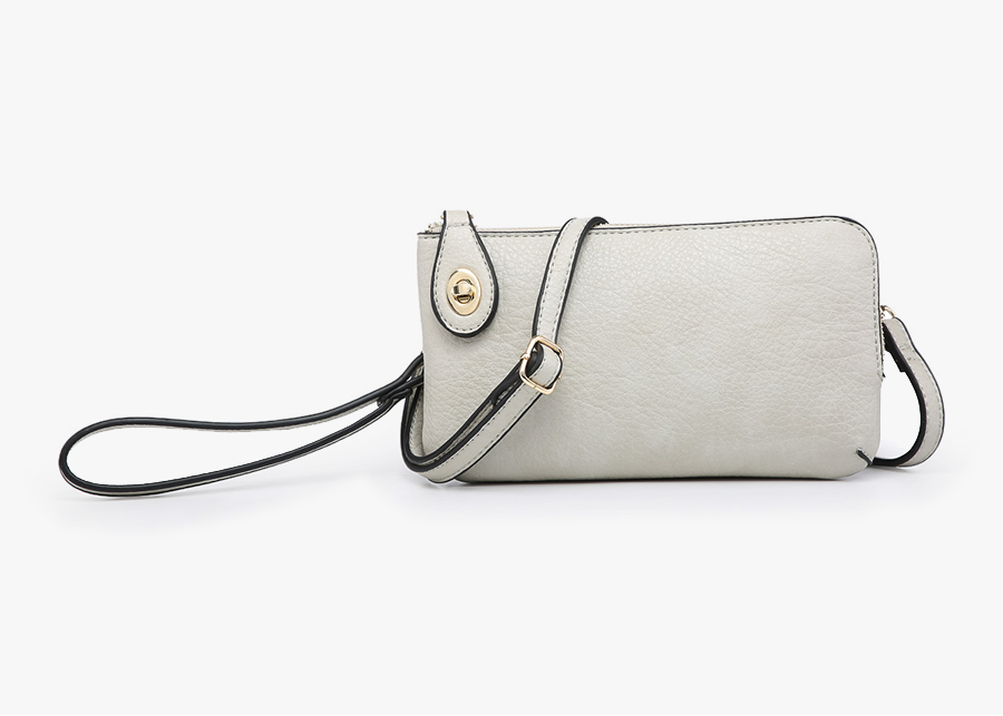 Kendall Crossbody/Wristlet w/ Twist Lock Closure: Bone