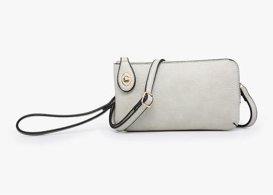 Kendall Crossbody/Wristlet w/ Twist Lock Closure: Bone