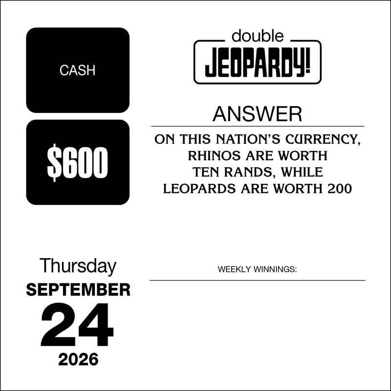 JEOPARDY! 2026 Day-to-Day Calendar by Sony