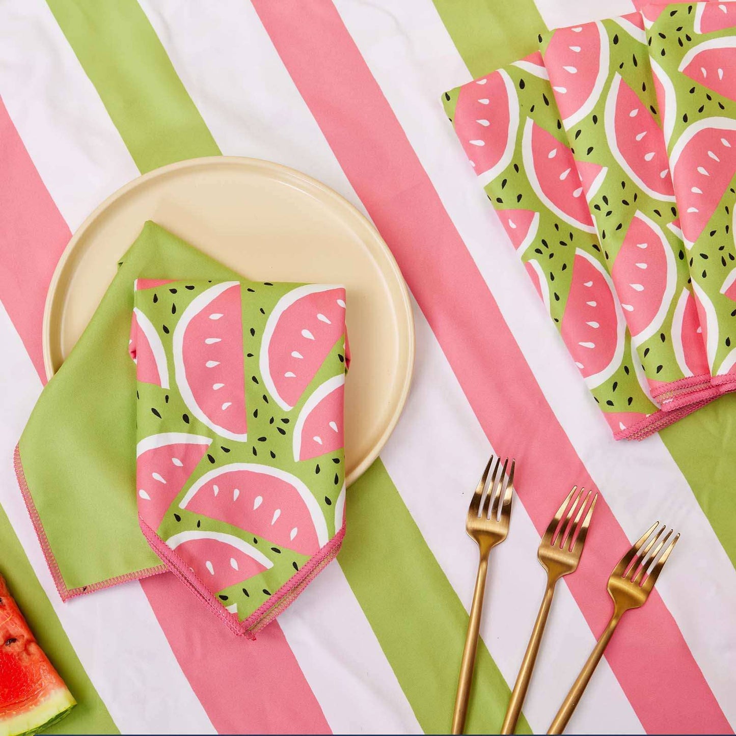 WATERMELON PARTY blu Dinner Napkins, set of 6