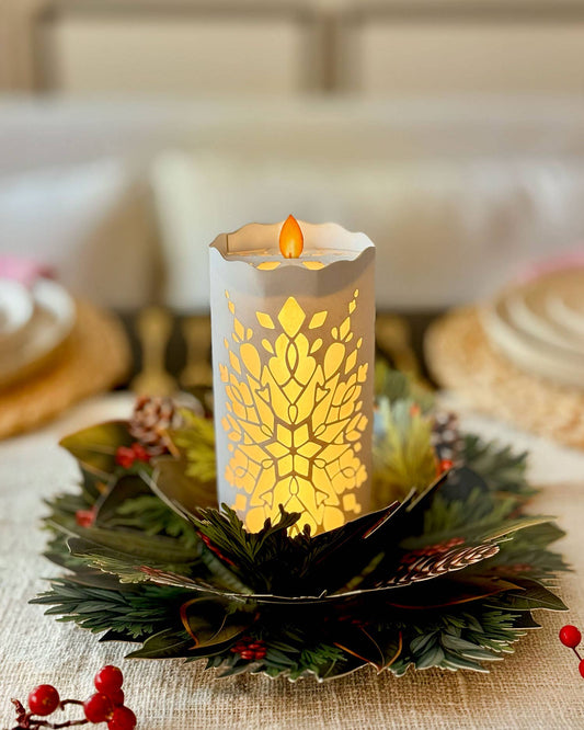 Holiday Candle with Lights (6 Pop-up Greeting Cards)