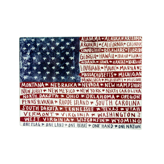 16" One Flag One Nation Large Glass Cutting Board