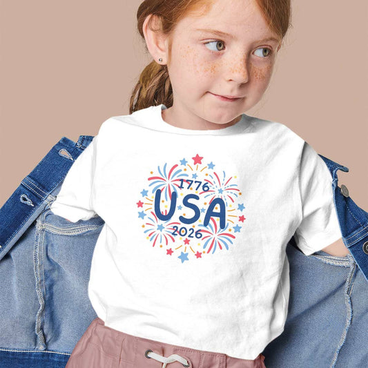 USA Fireworks Doodles 1776-2026 Toddler T-Shirt
