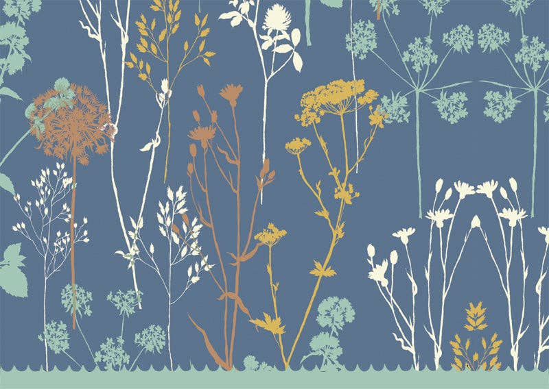 Twilight Garden Note Cards by Peter Pauper Press in a boxed set with blue floral artwork and gold foil accents