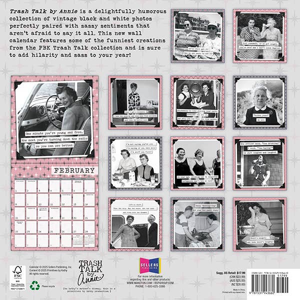 Trash Talk By Annie 2026 Wall Calendar