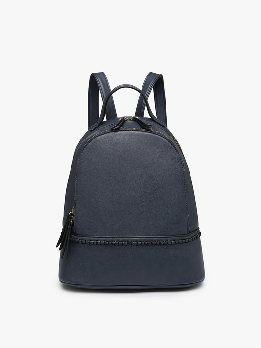 Marty 2 Compartment Backpack – Stitch Detail Bag | Navy