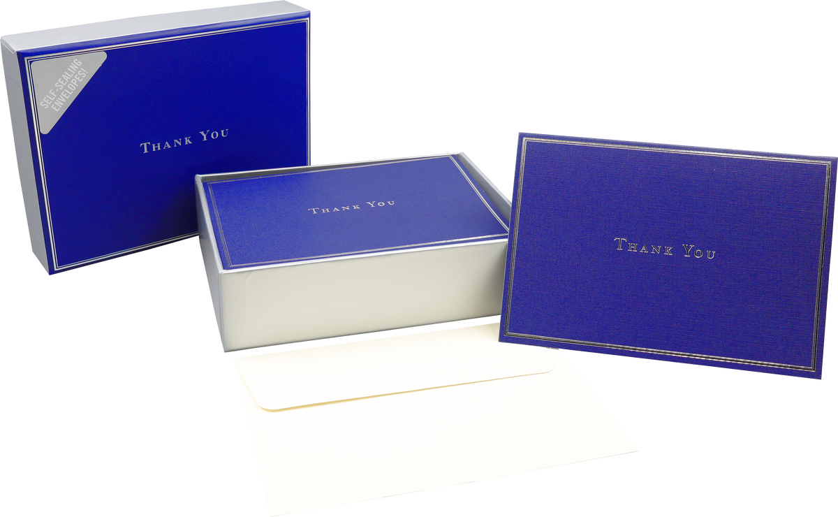 Navy Blue Thank You Notes – Boxed Note Cards