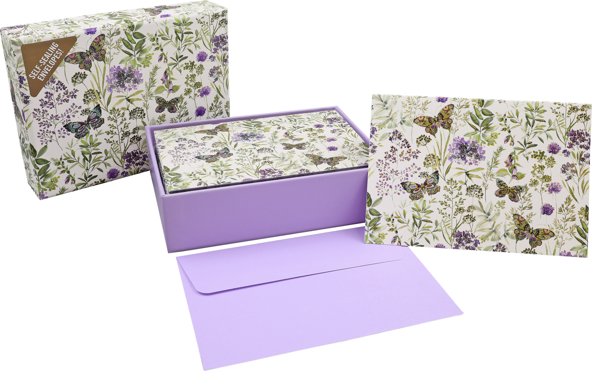 Amethyst Butterflies Note Cards – Peter Pauper Press