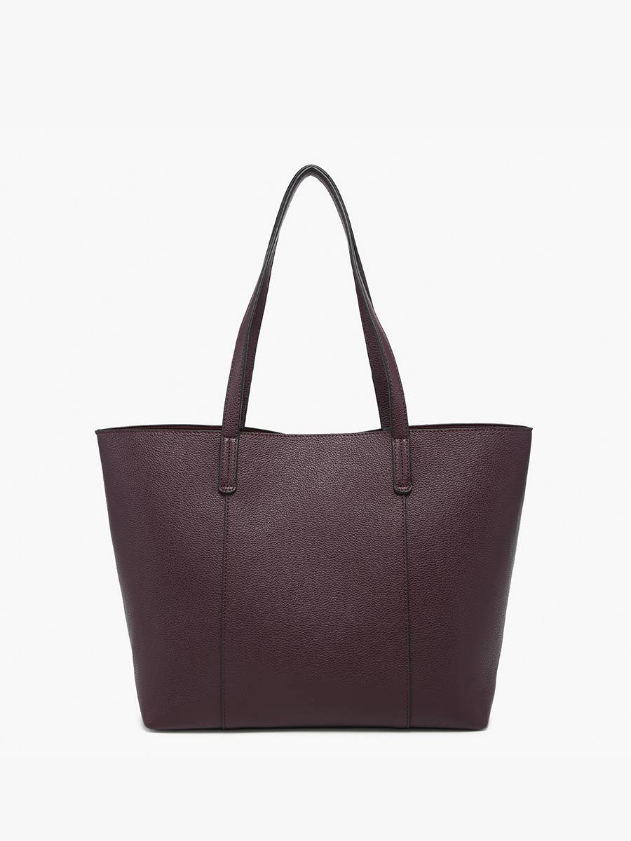Millie Paneled Classic Tote Bag | Dark Plum