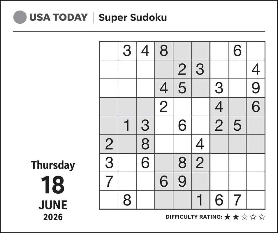 Sudoku 2026 Day-to-Day Calendar by USA TODAY