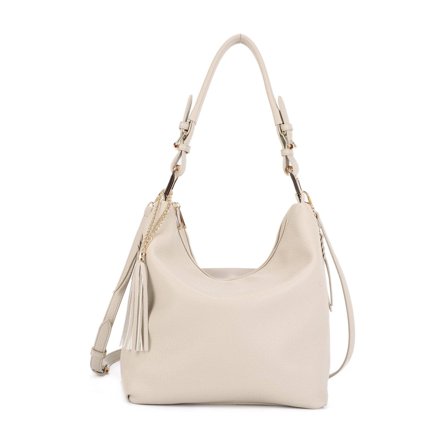 Sammie Double Zip Hobo Bag: Beige