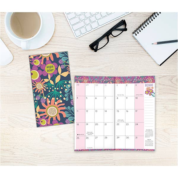 Flower Fancy 2026 Two-Year-Plus Pocket Planner