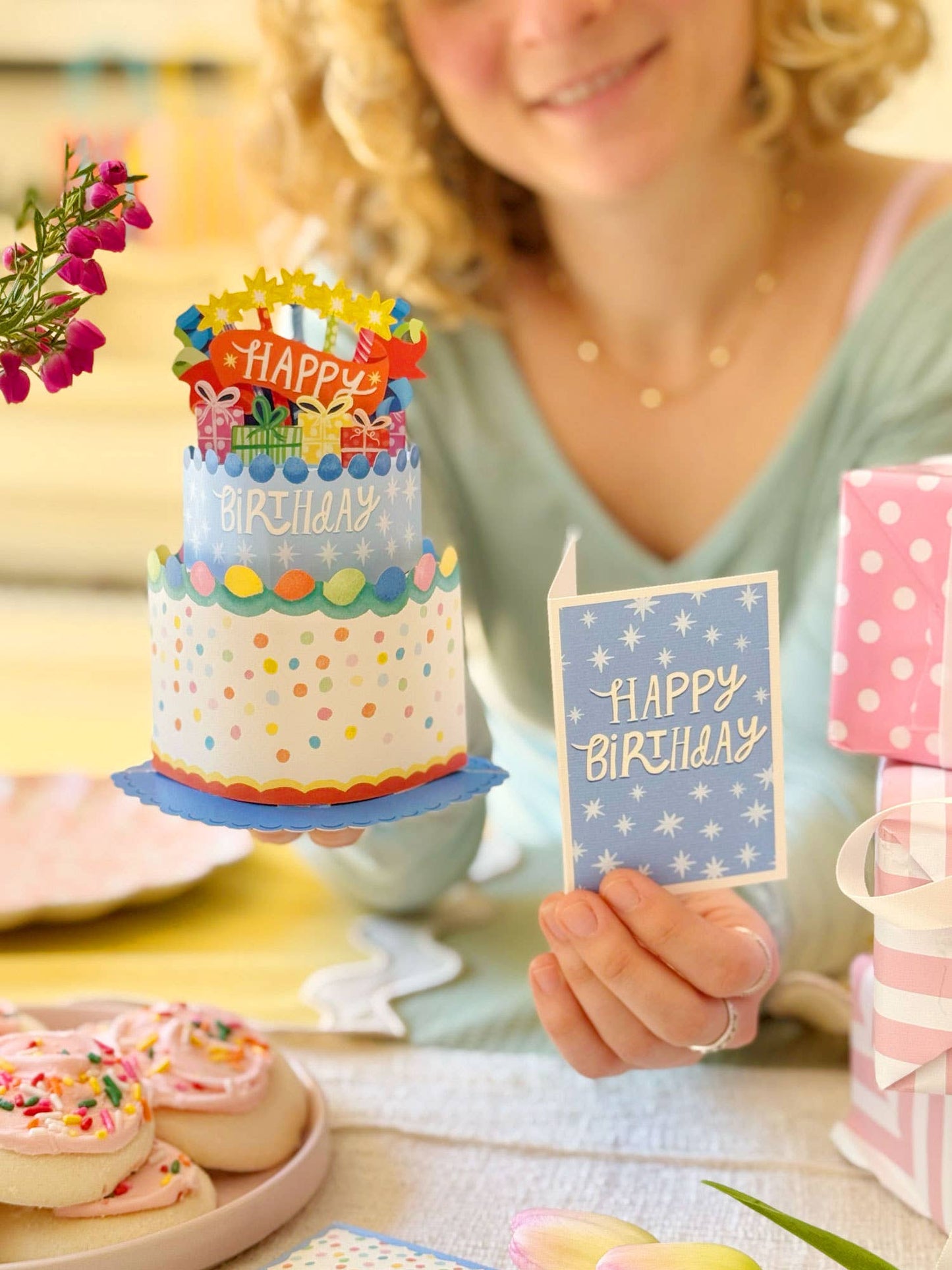 Mini Confetti Birthday Cake (10 Mini Pop-up Greeting Cards)