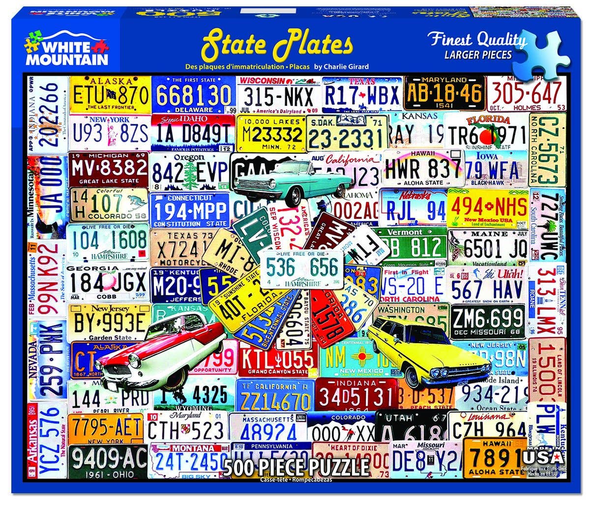 State Plates 500 Piece Adult Jigsaw Puzzle