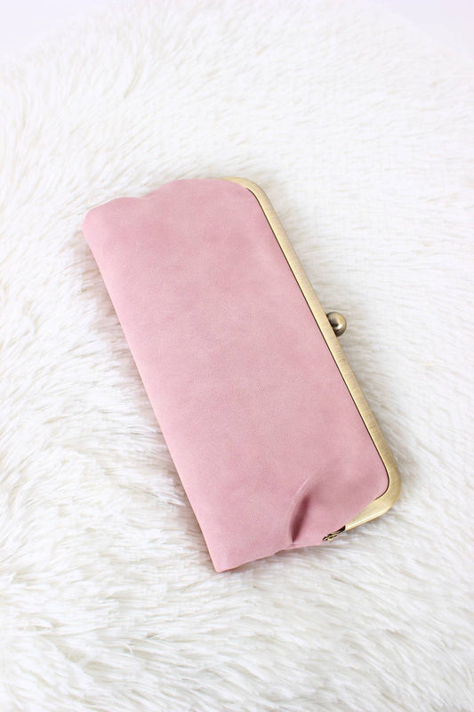 Karen Kiss Lock Clutch Bag: Blush