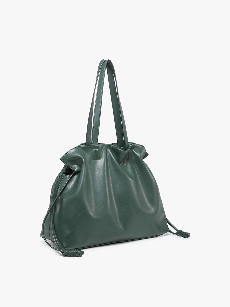 Verona Dual Handle Tote w/ Feet: Forest Green