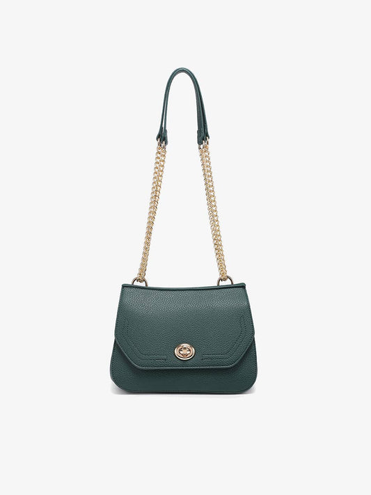 Lottie Twist Lock Crossbody Bag w/ Chain Strap: Hunter Green