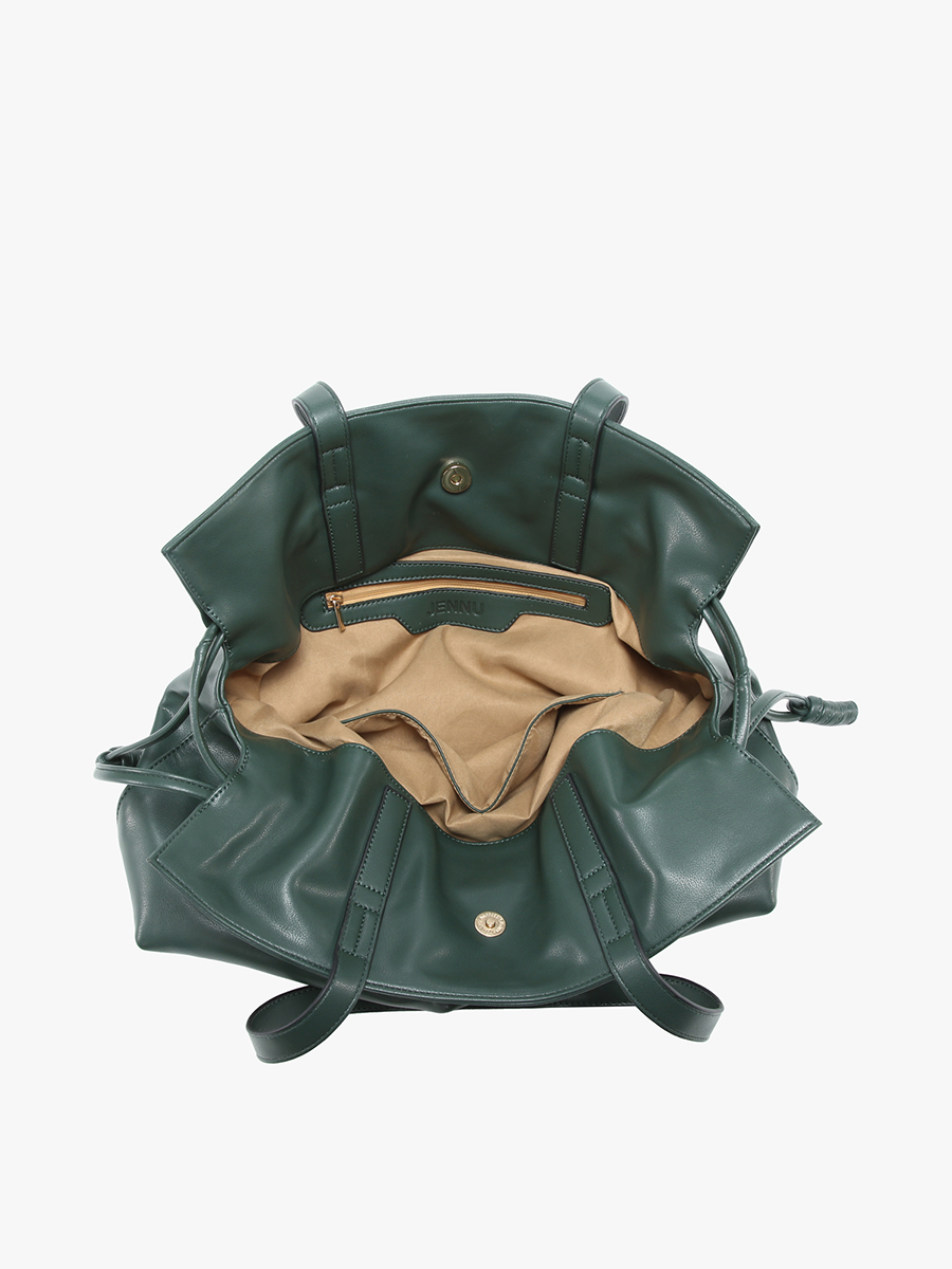 Verona Dual Handle Tote w/ Feet: Forest Green