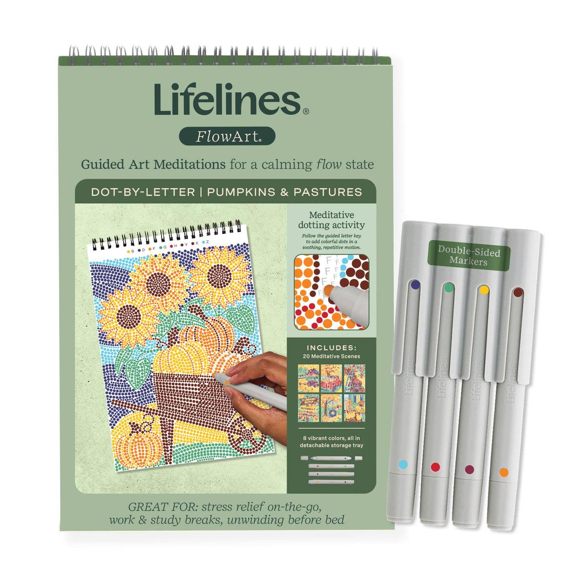 Lifelines FlowArt Dot by Letter Pumpkins and Pastures fall creative activity pad