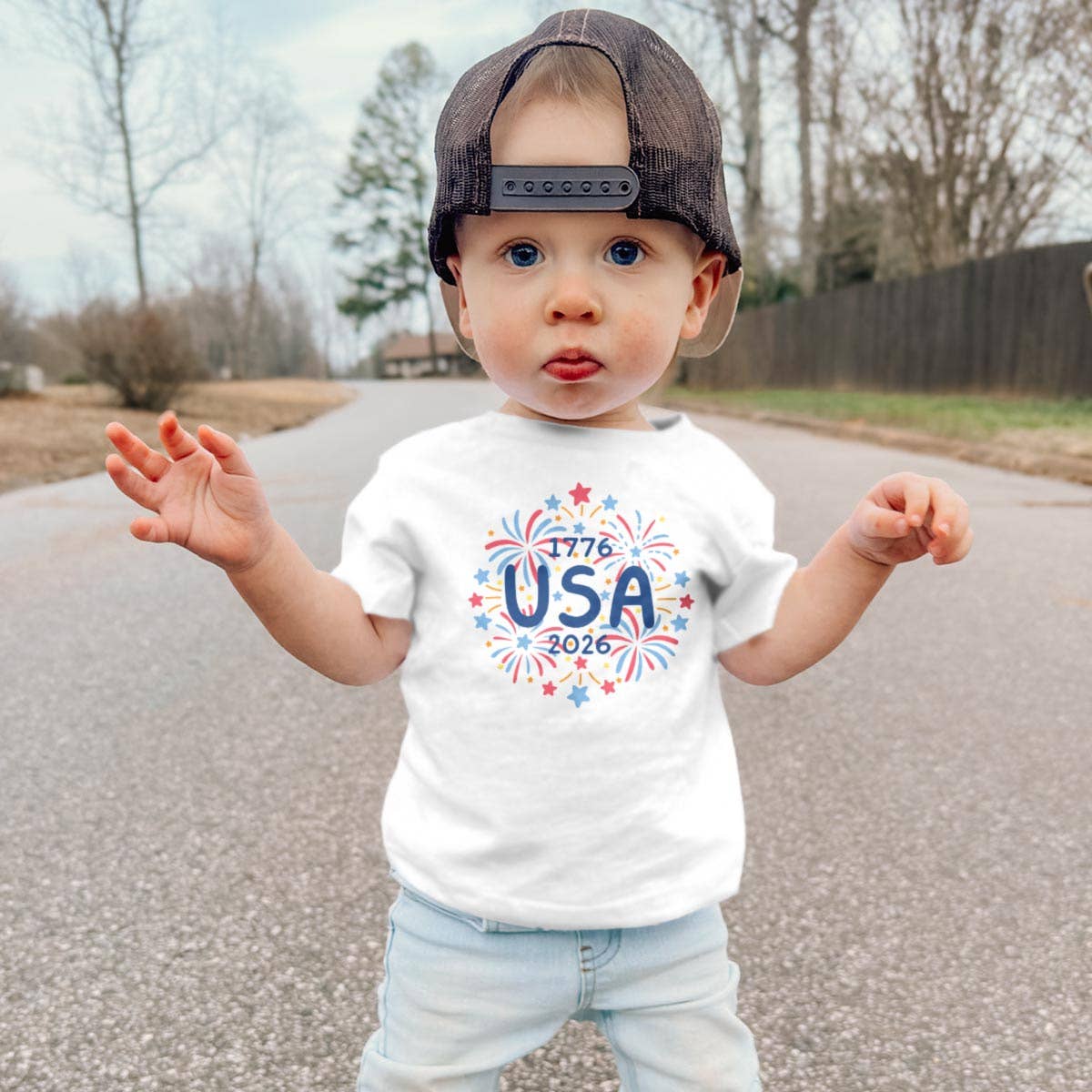USA Fireworks Doodles 1776-2026 Toddler T-Shirt